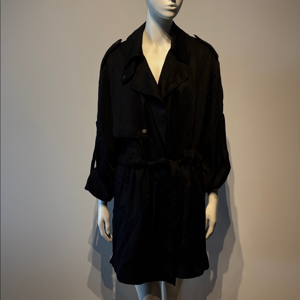 Elegant Black Women's Trench Coat